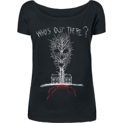 American Horror Story Who's Out There Koszulka damska czarny. Czarne bluzki nietoperze American Horror Story, l, z nadrukiem, z dekoltem w łódkę. Za 62,90 zł.