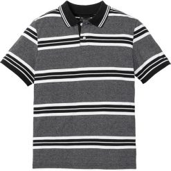 Shirt polo w paski bonprix czarno-biały w paski. Czarne koszulki męskie bonprix, s, w paski, z bawełny, bez rękawów. Za 64,99 zł.