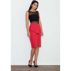 Czerwona Spódnica Ołówkowa Midi z Kopertowym Założeniem. Czerwone spódniczki damskie Molly.pl, do pracy, s, bez wzorów, z tkaniny, eleganckie, długie, midi, ołówkowe. Za 119,90 zł.