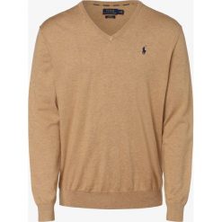 Polo Ralph Lauren - Sweter męski, beżowy. Brązowe swetry męskie Polo Ralph Lauren, m, bez wzorów, z bawełny, biznesowe, polo, bez kaptura. Za 659,95 zł.