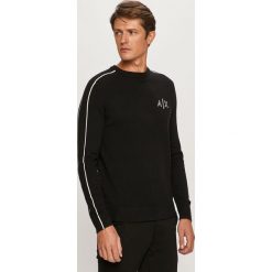 Armani Exchange - Sweter. Niebieskie swetry męskie Armani Exchange, s, z aplikacjami, z bawełny, z okrągłym kołnierzem, bez kaptura. Za 529,90 zł.
