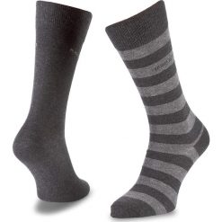 Zestaw 2 par wysokich skarpet męskich BOSS - Twopack Block Stripe 50310459 012. Szare skarpetki męskie Boss, bez wzorów, z elastanu. W wyprzedaży za 39,00 zł.