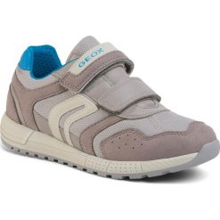 Sneakersy GEOX - J Alben B. C J949EC 014AF C1295 S Grey/Sky. Szare trampki chłopięce Geox, bez wzorów, ze skóry ekologicznej, na rzepy. W wyprzedaży za 219,00 zł.