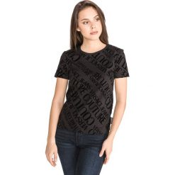 Versace Jeans Couture Koszulka Czarny. Czarne koszulki damskie Versace Jeans Couture, m, z nadrukiem, z bawełny, bez kołnierzyka. Za 645,95 zł.