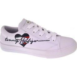 Tommy Hilfiger tenisówki dziewczęce T3A4-30600-0924100, 36 białe. Białe trampki dziewczęce TOMMY HILFIGER, bez wzorów, bez zapięcia. Za 279,00 zł.