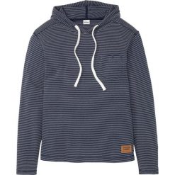 Shirt z długim rękawem z kapturem bonprix ciemnoniebieski w paski. Niebieskie koszulki męskie bonprix, xxl, w paski, z kapturem, z długim rękawem, długie. Za 42,99 zł.