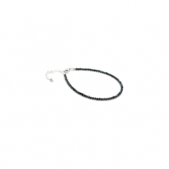 Bransoletka Spinel Metalizowany srebro. Czarne bransoletki damskie na nogę Brazi druse jewelry, srebrne. Za 210,00 zł.