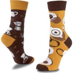 Skarpetki męskie: Skarpety Wysokie Unisex MANY MORNINGS – Coffe Lover Brązowy Kolorowy