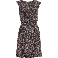 Sukienka w kwiatki bonprix czarny z nadrukiem. Czarne sukienki damskie bonprix, z nadrukiem, z dekoltem w serek, bez rękawów, kopertowe. Za 109,99 zł.