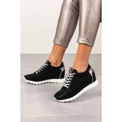 Czarne sneakersy jezzi na ukrytym koturnie sznurowane asa170-1. Czarne koturny damskie Jezzi. Za 128,99 zł.