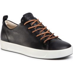 Sneakersy ECCO - Soft 8 W 45093301001 Black. Czarne półbuty damskie ecco, na co dzień, bez wzorów, ze skóry, bez obcasa, na płaskiej podeszwie, bez zapięcia. W wyprzedaży za 519,00 zł.