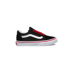 Buty Dziecko Vans Kids Pop Old Skool (black Racing Red). Czarne trampki dziewczęce Vans, bez wzorów, bez zapięcia. Za 229,14 zł.