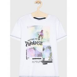 Blukids - T-shirt dziecięcy 140-170 cm. Białe t-shirty chłopięce Blukids, z nadrukiem, z bawełny, bez rękawów. W wyprzedaży za 29,90 zł.