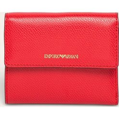 Emporio Armani - Portfel. Niebieskie portfele damskie Emporio Armani, bez wzorów, z poliesteru. W wyprzedaży za 399,90 zł.