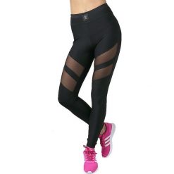Spodnie damskie: GymHero Legginsy damskie Mesh Black r. M