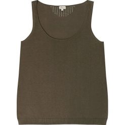 Top "Desir" w kolorze brązowym. Pomarańczowe bluzki damskie Ateliers de la maille Paris, bez wzorów, z jedwabiu, z okrągłym kołnierzem. W wyprzedaży za 171,95 zł.