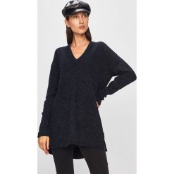 Calvin Klein - Sweter. Czarne swetry damskie Calvin Klein, s, bez wzorów, z wełny, bez rękawów, długie, bez kaptura. W wyprzedaży za 319,90 zł.