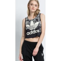 Adidas Originals - Top. Czarne topy damskie marki adidas Originals, z poliesteru, z okrągłym kołnierzem. W wyprzedaży za 79,90 zł.