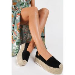 Czarne Espadryle Amalinassa. Czarne espadryle damskie Renee, bez wzorów, bez obcasa. Za 99,99 zł.