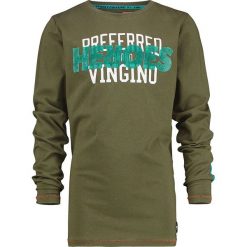 Koszulka "Jojo" w kolorze khaki. Brązowe t-shirty chłopięce Vingino, z nadrukiem, z bawełny, z długim rękawem. W wyprzedaży za 72,95 zł.