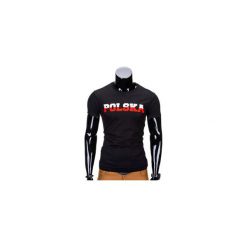T-shirty męskie: T-SHIRT MĘSKI Z NADRUKIEM S812 – CZARNY