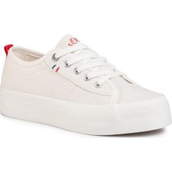 Sneakersy S.OLIVER - 5-23678-24 White 100. Białe półbuty damskie S.Oliver, na co dzień, bez wzorów, z tworzywa sztucznego, bez obcasa, na płaskiej podeszwie, bez zapięcia. Za 179,00 zł.