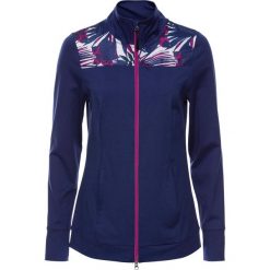 Lekka bluza sportowa z kontrastowymi wstawkami, długi rękaw bonprix kobaltowy melanż. Niebieskie bluzy rozpinane damskie bonprix, melanż, z długim rękawem, długie. Za 59,99 zł.