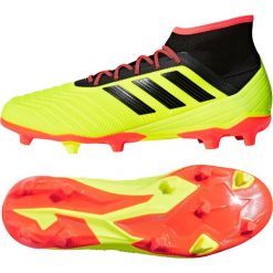 Buty piłkarskie adidas Predator 18.2 Fg M DB1997. Żółte buty sportowe męskie Adidas, z materiału, bez zapięcia, do piłki nożnej. Za 609,00 zł.