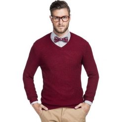 Sweter MANUELE SWAR000244. Czerwone swetry męskie Giacomo Conti, na zimę, m, bez wzorów, z wełny, bez kołnierzyka, bez kaptura. Za 249,00 zł.