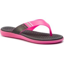 Japonki RIDER - Aqua Fem 82568 Pink/Black 23809. Różowe klapki damskie Rider, bez wzorów, z tworzywa sztucznego, bez obcasa. W wyprzedaży za 79,00 zł.