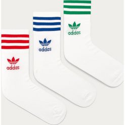 Adidas Originals - Skarpetki (3-pack). Białe skarpetki męskie adidas Originals, z nadrukiem, z elastanu. Za 49,90 zł.