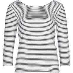 Koszulka "Ava Plain" w kolorze czarno-białym. Czarne koszulki damskie Vero Moda, s, w paski, z tkaniny, bez kołnierzyka, z długim rękawem. W wyprzedaży za 56,95 zł.