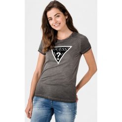 Guess Lavinia Koszulka Czarny. Czarne koszulki damskie Guess, l, z haftami, z bawełny, vintage, bez kołnierzyka, z krótkim rękawem. Za 206,95 zł.