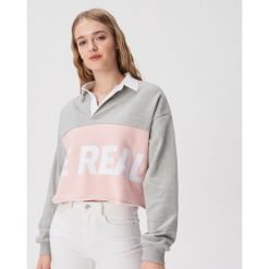 Bluza z kołnierzem - Jasny szar. Szare bluzy damskie Sinsay, xs, bez wzorów, bez rękawów, bez kaptura. W wyprzedaży za 19,99 zł.