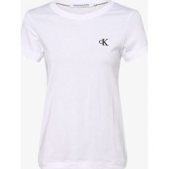 Calvin Klein Jeans - T-shirt damski, biały. Białe t-shirty damskie Calvin Klein Jeans, s, z haftami, z jeansu, klasyczne, z klasycznym kołnierzykiem. Za 139,95 zł.
