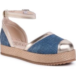 Espadryle GUESS - Alma FI6ALM DEN03 032. Żółte sandały dziewczęce Guess, ze skóry ekologicznej, bez zapięcia. W wyprzedaży za 119,00 zł.