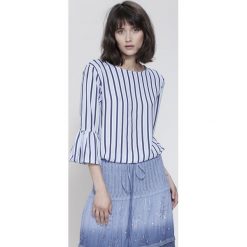 Bluzki damskie: Niebieska Bluzka Modest Chic
