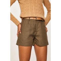 Silvian Heach - Szorty. Zielone szorty damskie Silvian Heach, s, w paski, ze lnu, eleganckie, z standardowym stanem. Za 269,90 zł.