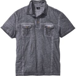Shirt polo z efektem wytarcia, krótki rękaw bonprix dymny szary. Szare koszulki męskie bonprix, s, bez wzorów, z krótkim rękawem. Za 69,99 zł.