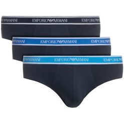 Komplet 3 par slipów Emporio Armani Underwear 111734 0P717 64135. Niebieskie slipy męskie Emporio Armani Underwear, s, bez wzorów. W wyprzedaży za 139,00 zł.