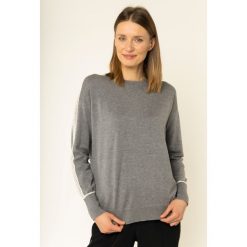 Sweter Calvin Klein Cotton Silk Contrast Stripe Swtr K20K201595. Szare swetry damskie Calvin Klein, xs, bez wzorów, klasyczne, bez rękawów, bez kaptura. W wyprzedaży za 269,00 zł.