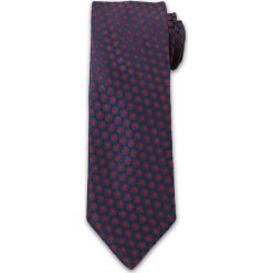 Granatowy Krawat, Czerwone Akcenty - Chattier KRCH0992. Niebieskie krawaty męskie Chattier, bez wzorów, z tkaniny, eleganckie. Za 39,00 zł.