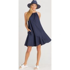 SUKIENKA BASILEA Sportmax Code. Niebieskie sukienki damskie Sportmax Code, na imprezę, bez wzorów, z bawełny, z okrągłym kołnierzem, bez rękawów, midi. Za 860,30 zł.