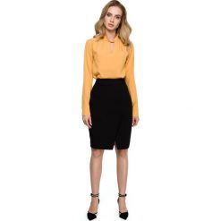 Spódnica z zakładką na spodzie - czarna. Czarne spódniczki damskie Style, do pracy, s, bez wzorów, z elastanu, klasyczne, ołówkowe. Za 119,00 zł.