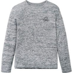 Sweter melanżowy bonprix antracytowo-biel wełny melanż. Szare swetry chłopięce bonprix, bez wzorów, z wełny, z okrągłym kołnierzem. Za 49,99 zł.