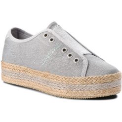 Espadryle NAPAPIJRI - Hope 16738585 Silver Metallic N871. Szare espadryle damskie Napapijri, z aplikacjami, z tworzywa sztucznego, bez obcasa, na koturnie. W wyprzedaży za 159,00 zł.
