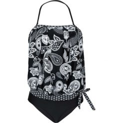 Tankini oversize (2 części) bonprix czarno-biały. Czarne stroje kąpielowe damskie bonprix, bez wzorów. Za 109,99 zł.