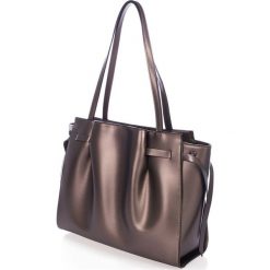 Torebki klasyczne damskie: Skórzana torebka w kolorze brązowym – 42 x 30 x 13 cm