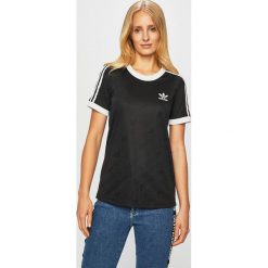 Adidas Originals - Top. Czarne topy damskie adidas Originals, s, z aplikacjami, z poliesteru, z okrągłym kołnierzem. W wyprzedaży za 99,90 zł.
