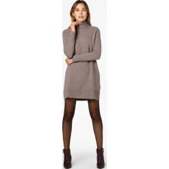 VG - Sukienka damska z wełny merino, beżowy. Brązowe sukienki damskie VG, xl, bez wzorów, z wełny, eleganckie, bez kołnierzyka, bez rękawów. Za 299,95 zł.